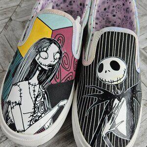 Disney The Nightmare Before Christmas Slip-On Shoes Jack Sally Graphic Womens 10